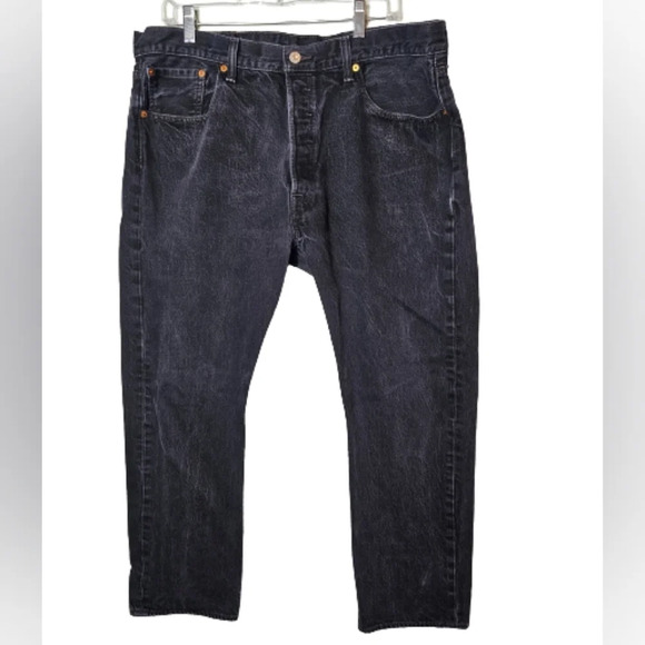 Levi's 501 Black Denim Jeans Original Fit Big & Tall Men's Size 38 x 30 - Picture 1 of 11